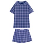 Purple Plaid Tartan 1 Kids  Swim T-Shirt and Shorts Set