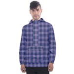 Purple Plaid Tartan 1 Men s Front Pocket Pullover Windbreaker