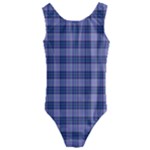 Purple Plaid Tartan 1 Kids  Cut-Out Back One Piece Swimsuit