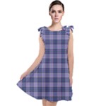 Purple Plaid Tartan 1 Tie Up Tunic Dress