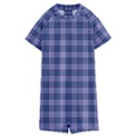 Purple Plaid Tartan 1 Kids  Boyleg Half Suit Swimwear