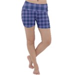 Purple Plaid Tartan 1 Lightweight Velour Yoga Shorts