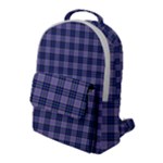 Purple Plaid Tartan 1 Flap Pocket Backpack (Large)