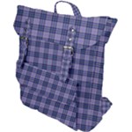 Purple Plaid Tartan 1 Buckle Up Backpack