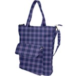 Purple Plaid Tartan 1 Shoulder Tote Bag