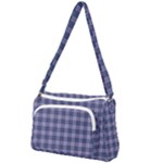 Purple Plaid Tartan 1 Front Pocket Crossbody Bag