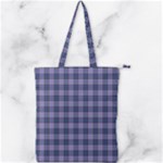 Purple Plaid Tartan 1 Double Zip Up Tote Bag