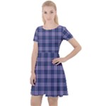 Purple Plaid Tartan 1 Cap Sleeve Velour Dress 