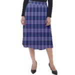 Purple Plaid Tartan 1 Classic Velour Midi Skirt 