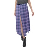 Purple Plaid Tartan 1 Velour Split Maxi Skirt