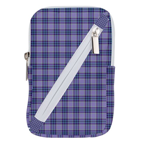 Purple Plaid Tartan 1 Belt Pouch Bag (Small) from ArtsNow.com