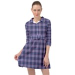 Purple Plaid Tartan 1 Mini Skater Shirt Dress