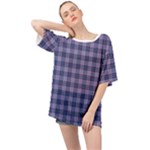 Purple Plaid Tartan 1 Oversized Chiffon Top