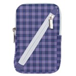 Purple Plaid Tartan 1 Belt Pouch Bag (Large)