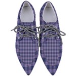 Purple Plaid Tartan 1 Pointed Oxford Shoes