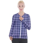 Purple Plaid Tartan 1 Casual Zip Up Jacket