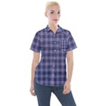 Purple Plaid Tartan 1 Women s Short Sleeve Pocket Shirt