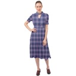 Purple Plaid Tartan 1 Keyhole Neckline Chiffon Dress