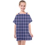 Purple Plaid Tartan 1 Kids  One Piece Chiffon Dress