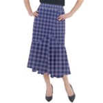 Purple Plaid Tartan 1 Midi Mermaid Skirt