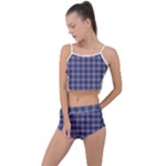 Purple Plaid Tartan 1 Summer Cropped Co-Ord Set