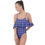 Purple Plaid Tartan 1 Drape Piece Swimsuit