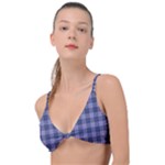 Purple Plaid Tartan 1 Knot Up Bikini Top