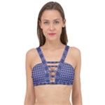 Purple Plaid Tartan 1 Cage Up Bikini Top