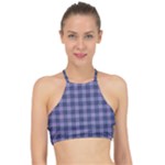 Purple Plaid Tartan 1 Halter Bikini Top