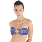 Purple Plaid Tartan 1 Twist Bandeau Bikini Top