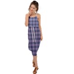 Purple Plaid Tartan 1 Waist Tie Cover Up Chiffon Dress