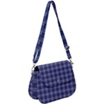 Purple Plaid Tartan 1 Saddle Handbag