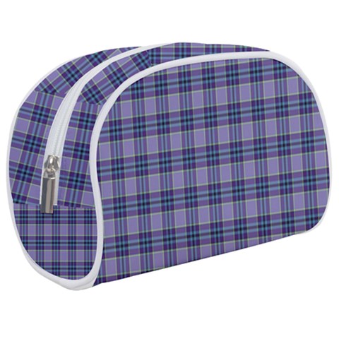 Purple Plaid Tartan 1 Make Up Case (Medium) from ArtsNow.com