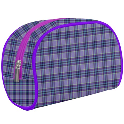 Purple Plaid Tartan 1 Make Up Case (Large) from ArtsNow.com