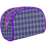 Purple Plaid Tartan 1 Make Up Case (Large)