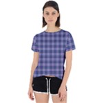 Purple Plaid Tartan 1 Open Back Sport T-Shirt