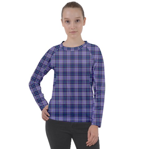 Purple Plaid Tartan 1 Women s Long Sleeve Raglan T