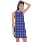 Purple Plaid Tartan 1 Racer Back Hoodie Dress