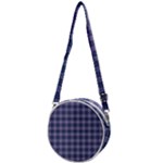 Purple Plaid Tartan 1 Crossbody Circle Bag