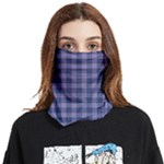 Purple Plaid Tartan 1 Face Covering Bandana (Two Sides)