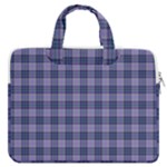 Purple Plaid Tartan 1 MacBook Pro 15  Double Pocket Laptop Bag 