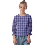 Purple Plaid Tartan 1 Kids  Cuff Sleeve Top