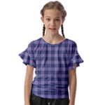 Purple Plaid Tartan 1 Kids  Cut Out Flutter Sleeves