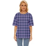 Purple Plaid Tartan 1 Oversized Basic T-Shirt