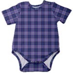 Purple Plaid Tartan 1 Baby Short Sleeve Bodysuit