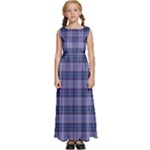 Purple Plaid Tartan 1 Kids  Satin Sleeveless Maxi Dress