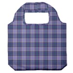 Purple Plaid Tartan 1 Premium Foldable Grocery Recycle Bag