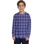 Purple Plaid Tartan 1 Kids  Crewneck Sweatshirt