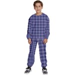 Purple Plaid Tartan 1 Kids  Sweatshirt set