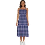 Purple Plaid Tartan 1 Sleeveless Shoulder Straps Boho Dress